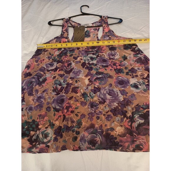 Tramp Blouse Size M Pink Multicolor Sleeveless Floral - Picture 4 of 8